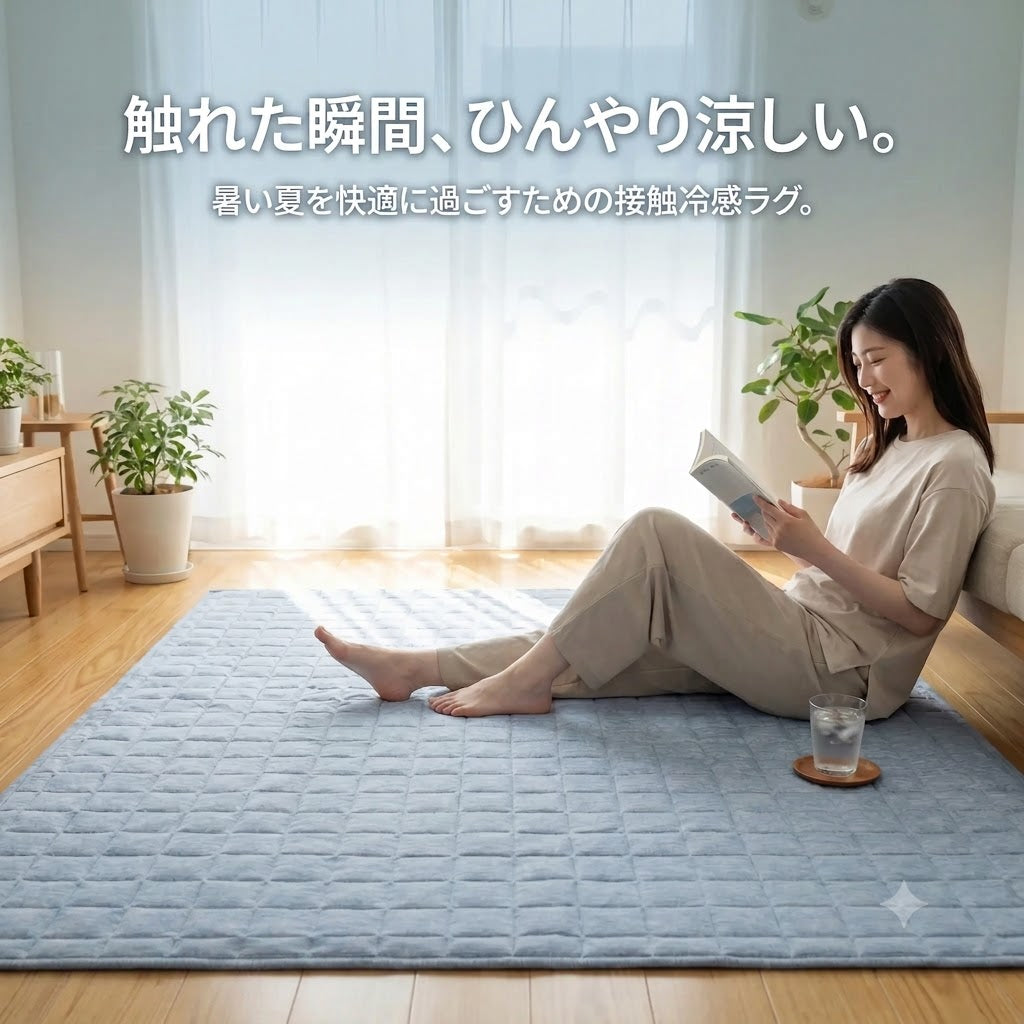 CoolNest™ 冷感ラグ｜接触冷感・丸洗いOK・北欧デザイン